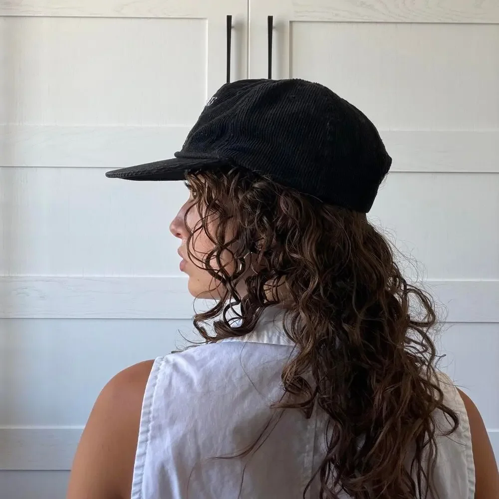 Vintage banks journal black corduroy hat